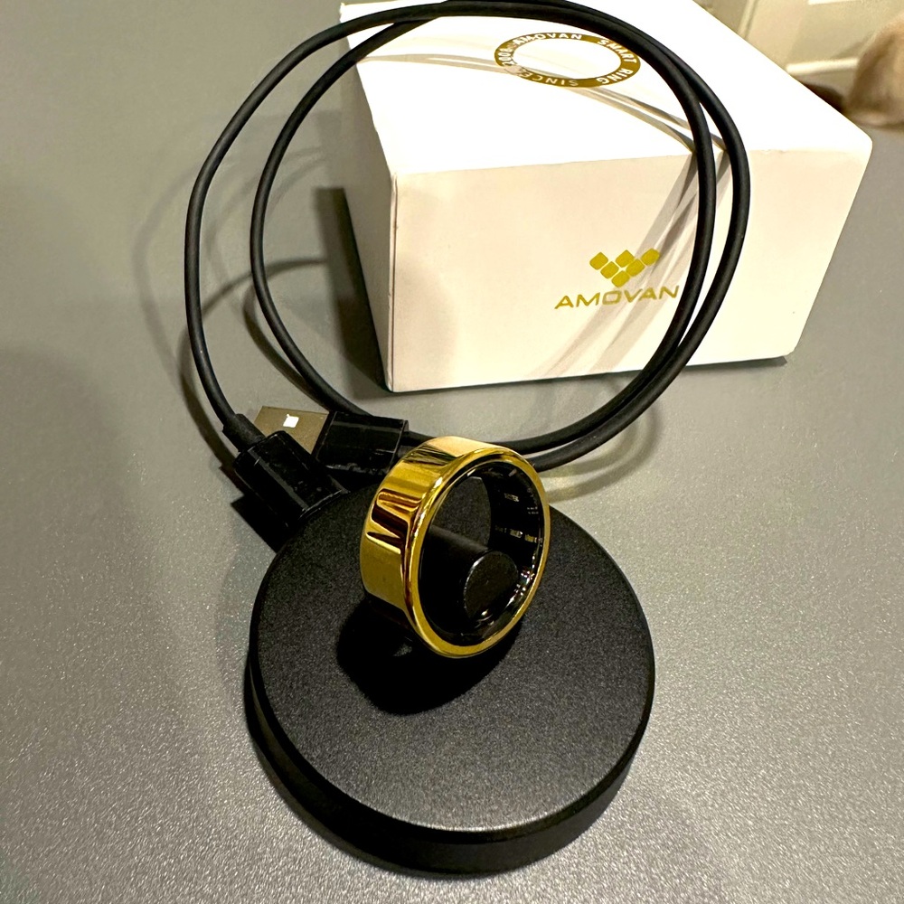 AMOVAN Smart Ring Gold Size 7